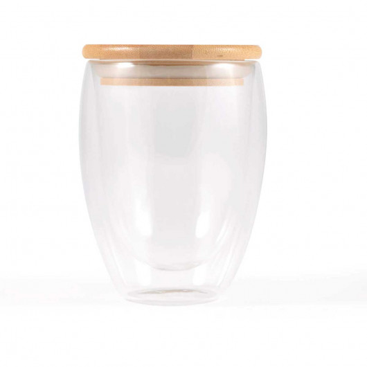 Promotional Valencia 350ml Double Wall Glass Cups Clear